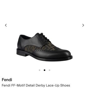 Fendi FF-motif detailed lace up derbys for men size 10